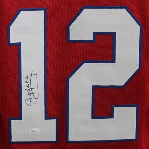 Jim Kelly Autographed pro style Football Jersey Red (Beckett)