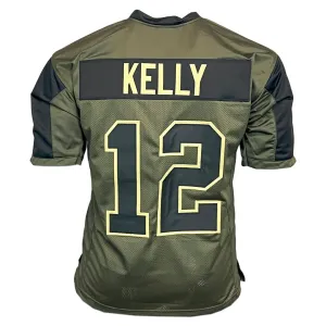 Jim Kelly Unsigned Salute to Service Football Jersey