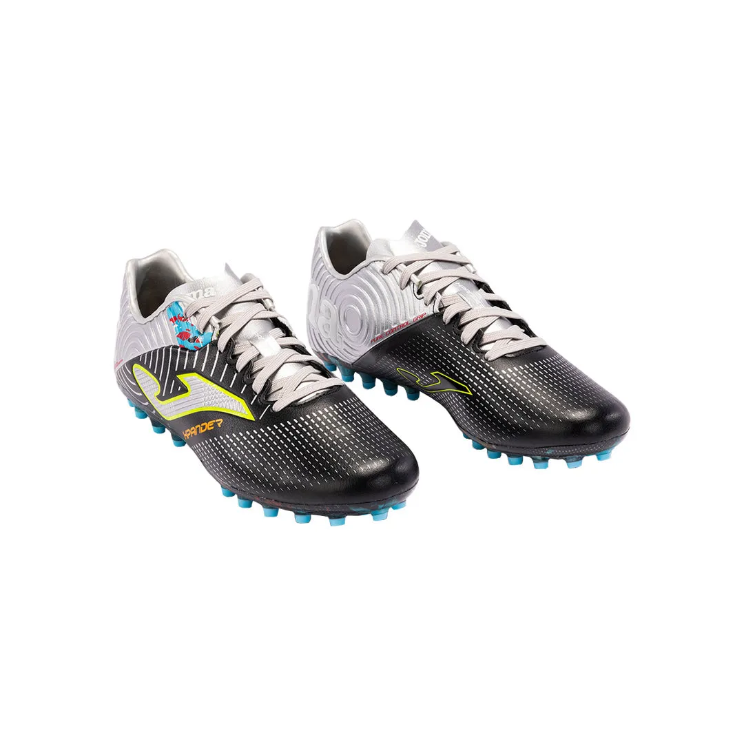 Joma Shoes Xpander 2331 Black Silver Artificial Grass Semi-Studded/Turf Boots XPAS2331AG - 38082232-219