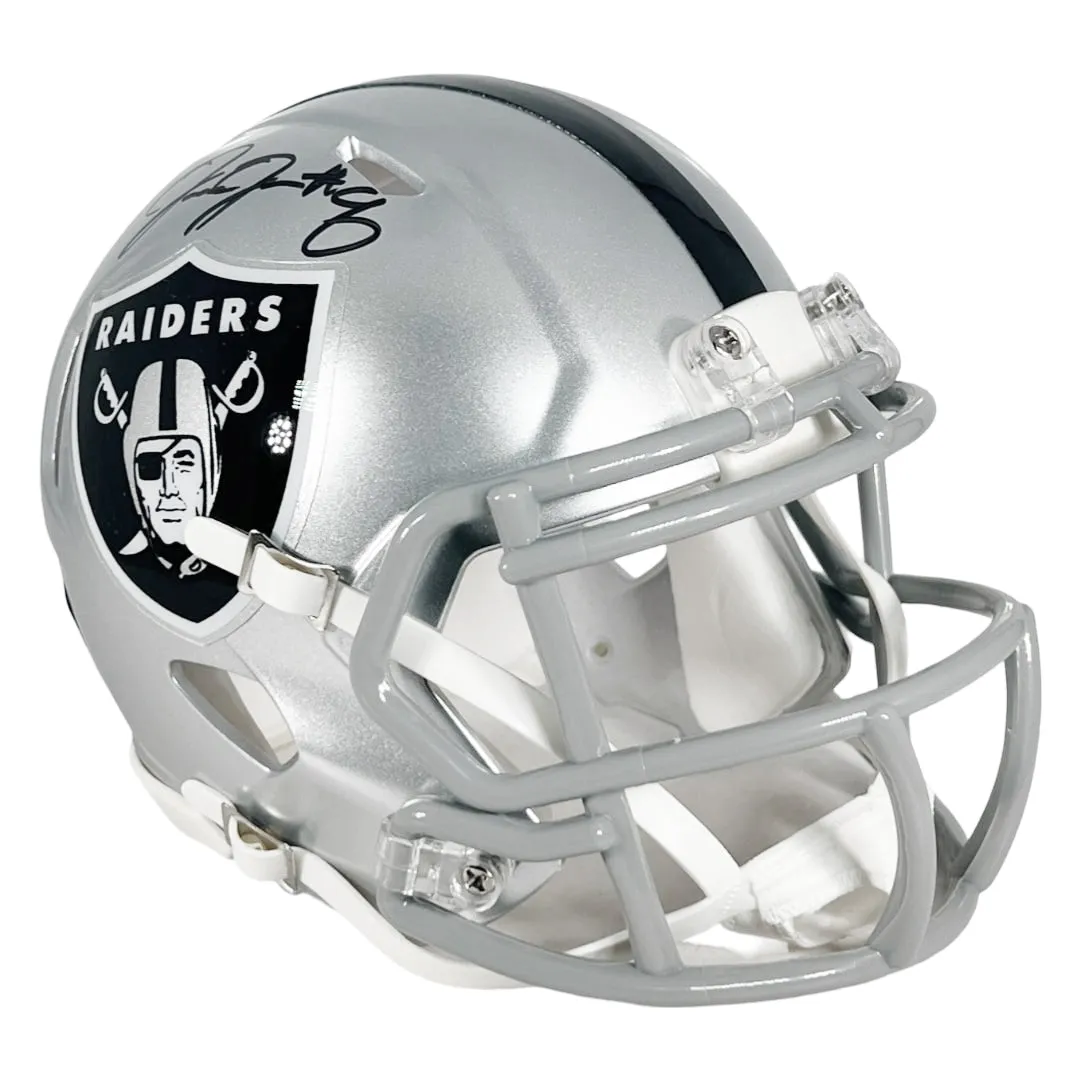 Josh Jacobs Signed Las Vegas Raiders Speed Mini Football Helmet (Beckett)