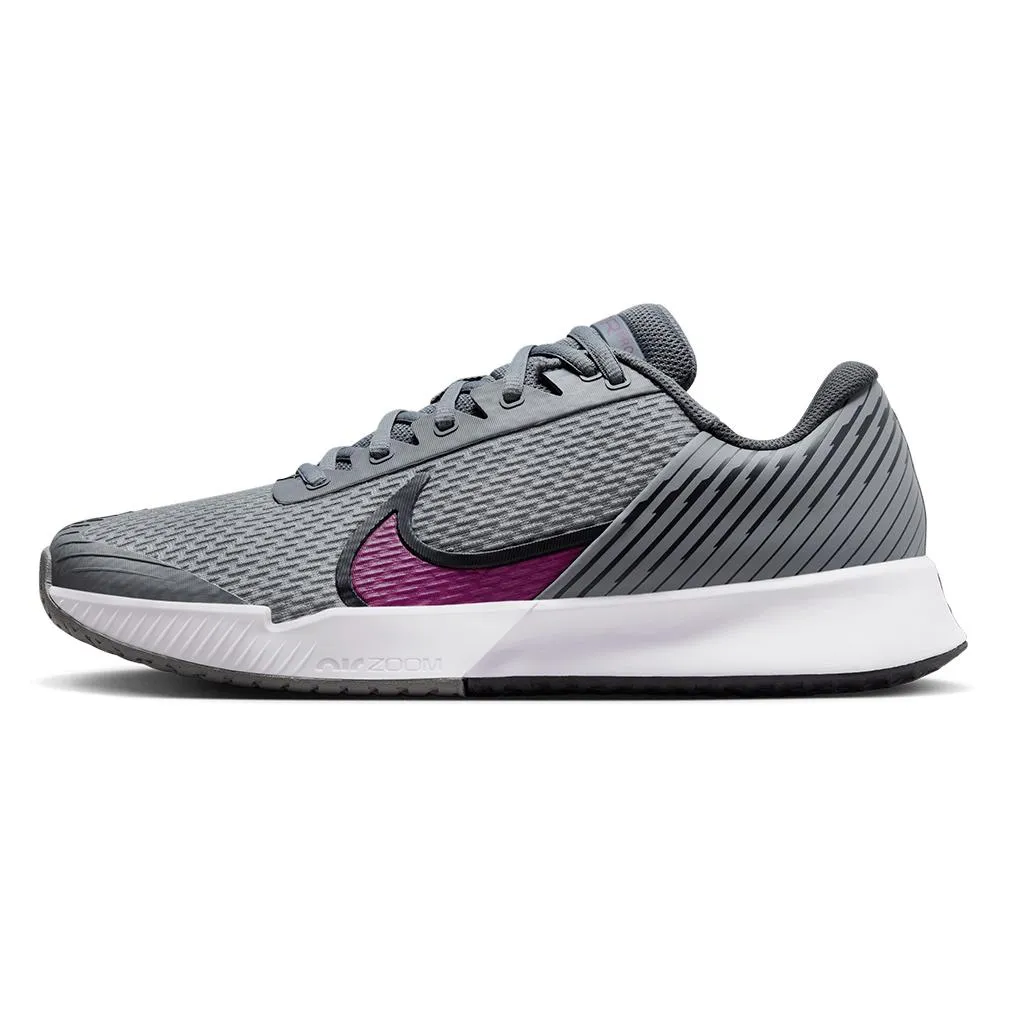 Juniors Air Zoom Vapor Pro 2 Tennis Shoes Smoke Grey and Sangria