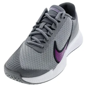 Juniors Air Zoom Vapor Pro 2 Tennis Shoes Smoke Grey and Sangria