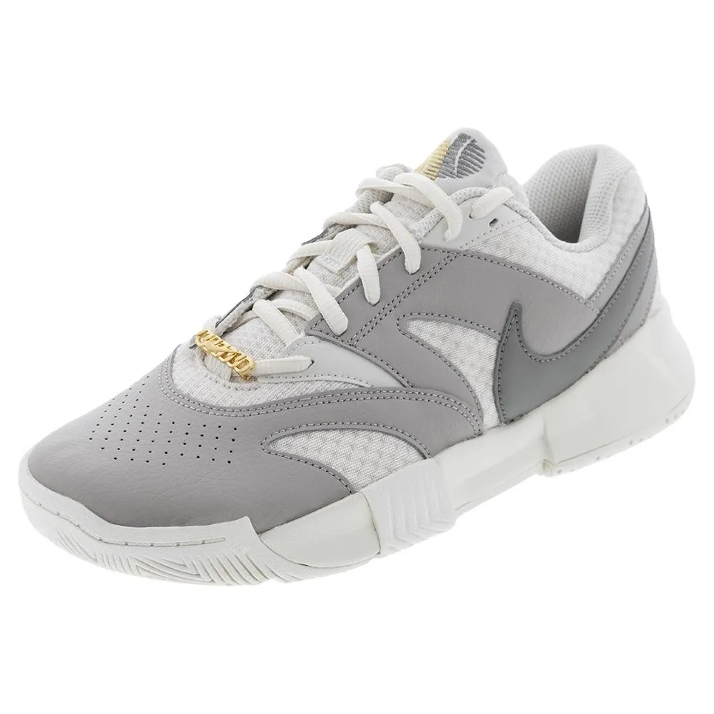 Juniors` Court Lite 4 PRM Tennis Shoes Phantom and Metallic Pewter