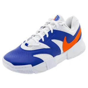 Juniors` Court Lite 4 Tennis Shoes White and Hyper Crimson