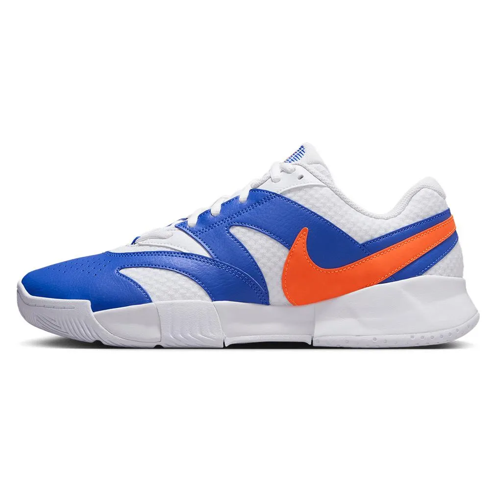 Juniors` Court Lite 4 Tennis Shoes White and Hyper Crimson