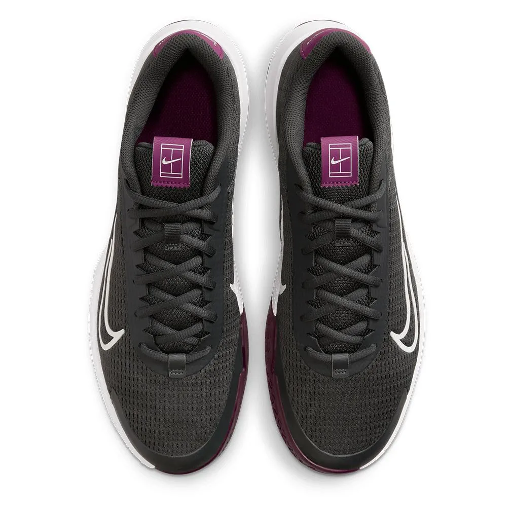 Juniors Vapor Lite 2 Tennis Shoes Dark Smoke Grey and Sangria