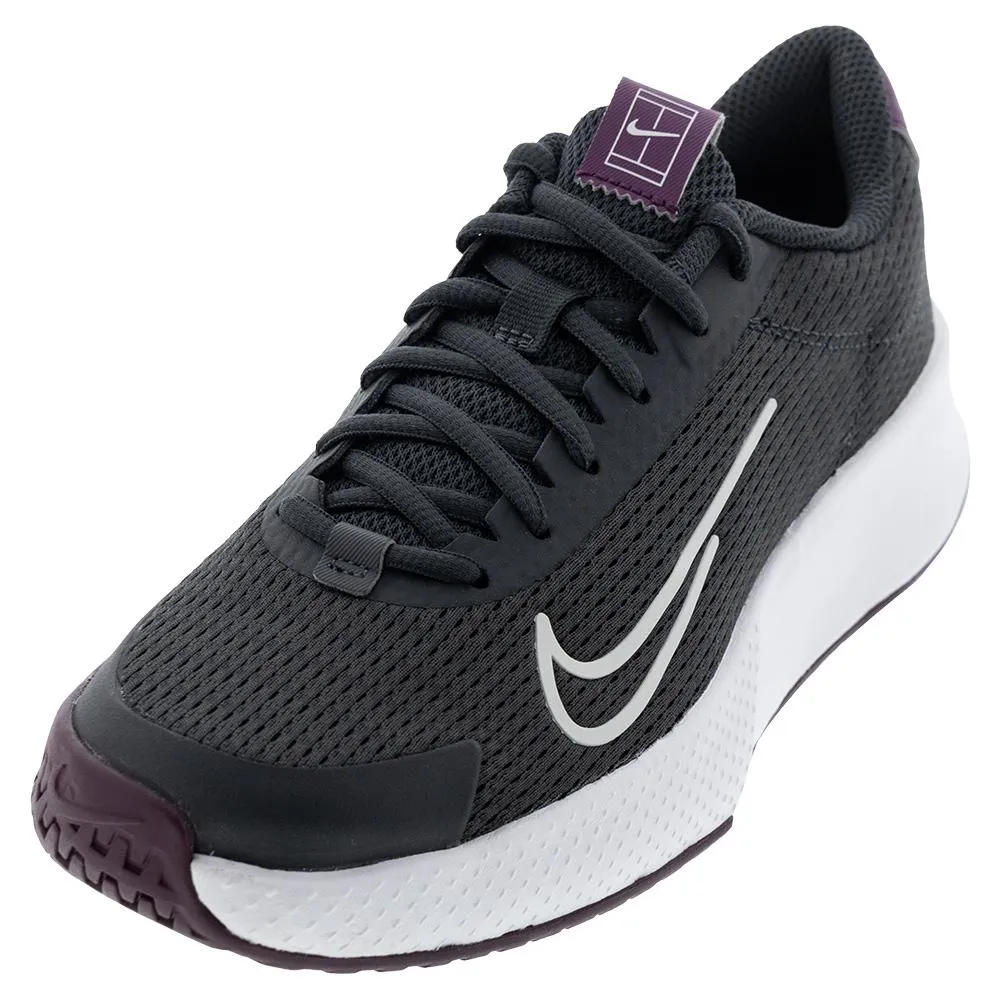 Juniors Vapor Lite 2 Tennis Shoes Dark Smoke Grey and Sangria