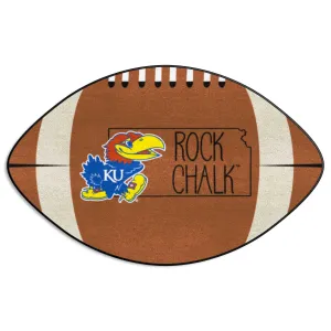 Kansas Jayhawks Southern Style Football Rug - 20.5in. x 32.5in.