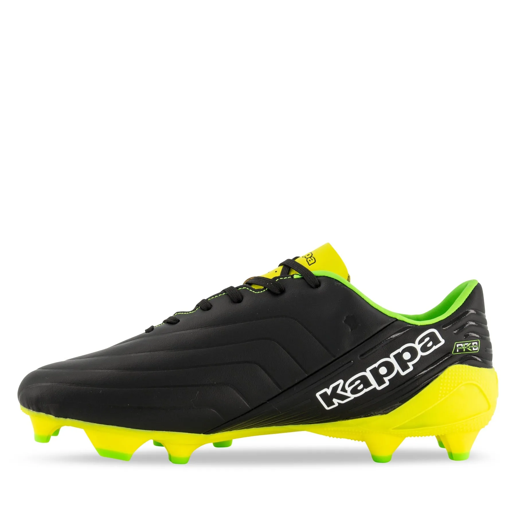 Kappa Mid Player FG Boots- Black/Yellow/Fluro Green