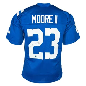 Kenny Moore II Signed Indianapolis Blue Football Jersey (Beckett)