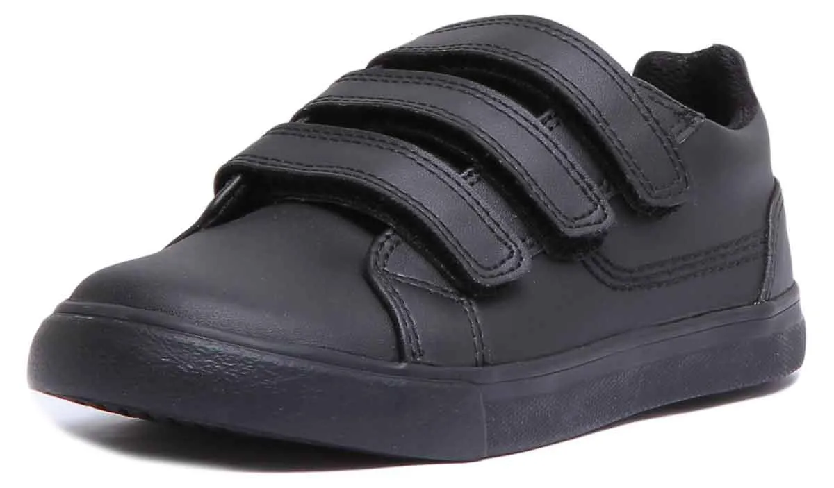 Kickers Tovni Trip Velcro In Black in Infants UK Size 5 - 12