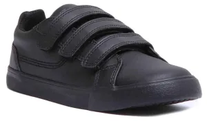 Kickers Tovni Trip Velcro In Black in Junior Size UK 12.5 - 2.5