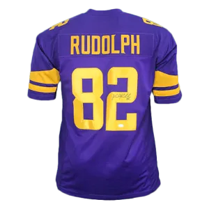 Kyle Rudolph Autographed Pro Style Football Jersey Color Rush (JSA)