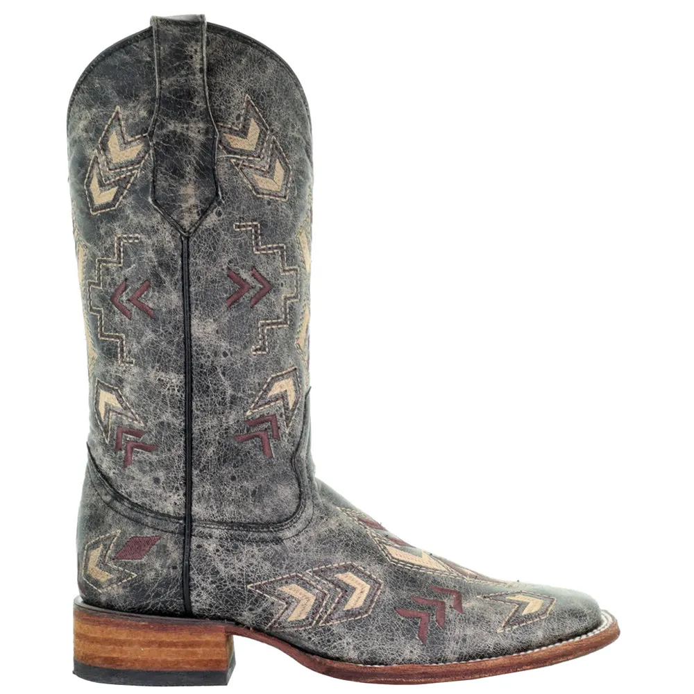 L5253 Embroidery Square Toe Cowboy Boots