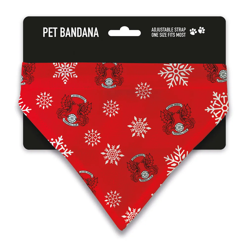 Leyton Orient Christmas Snow Pet Bandana