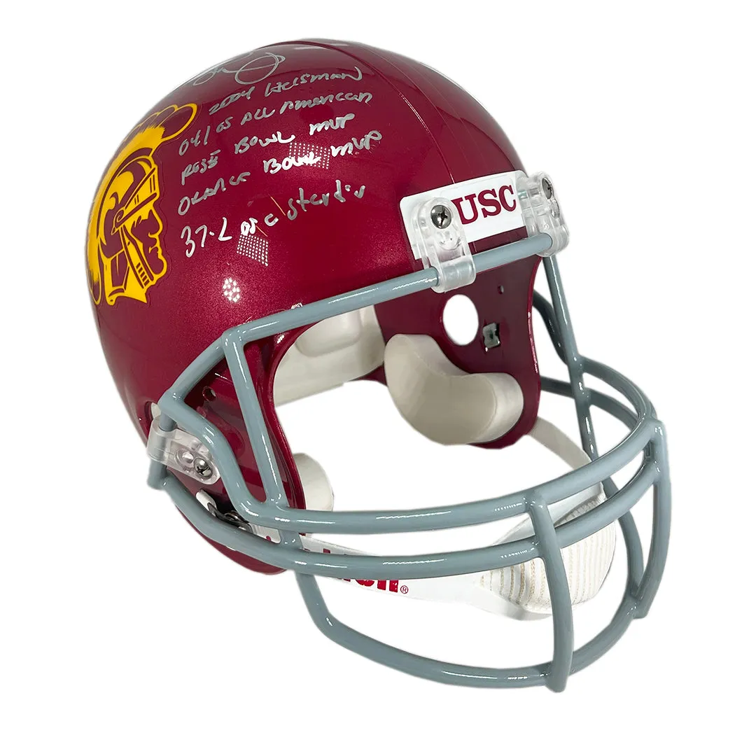 Matt Leinart Signed Multi-Inscription USC Trojans Full-Size Replica Football Helmet (JSA)