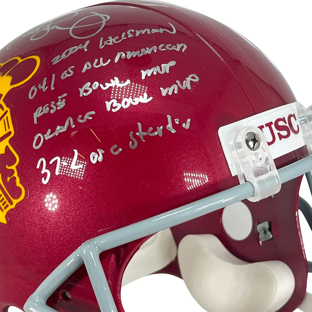 Matt Leinart Signed Multi-Inscription USC Trojans Full-Size Replica Football Helmet (JSA)