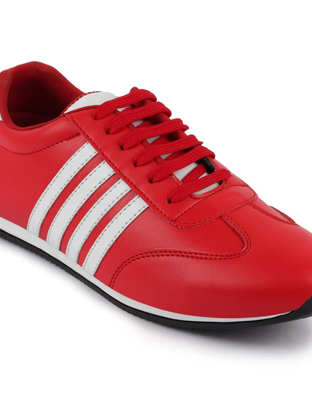 Men Red Classic Lace Up Sneakers