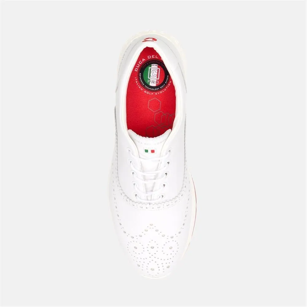 Men's Bernardo Pro Spike White Golf Shoes