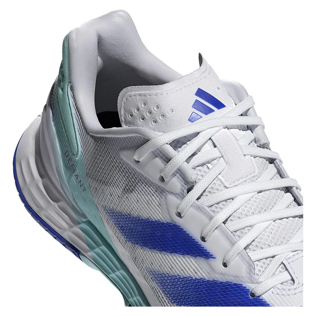 Mens Defiant Speed 2 Tennis Shoes White and Lucid Blue