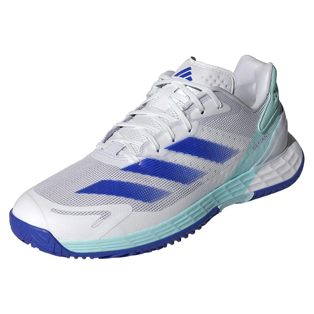 Mens Defiant Speed 2 Tennis Shoes White and Lucid Blue