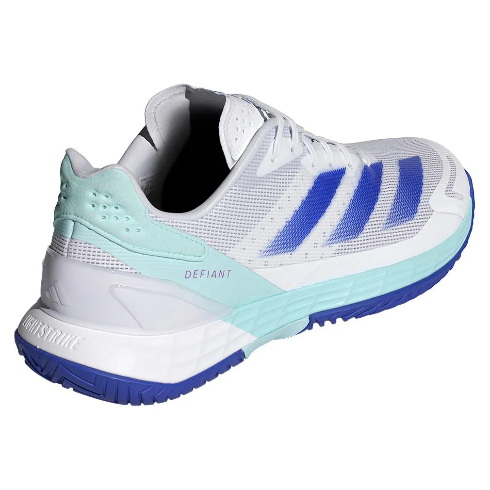 Mens Defiant Speed 2 Tennis Shoes White and Lucid Blue