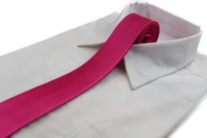 Mens Hot Pink 5cm Skinny  Plain Neck Tie