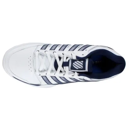 Men's HyperCourt Express Leather Tennis Shoes White and Navy