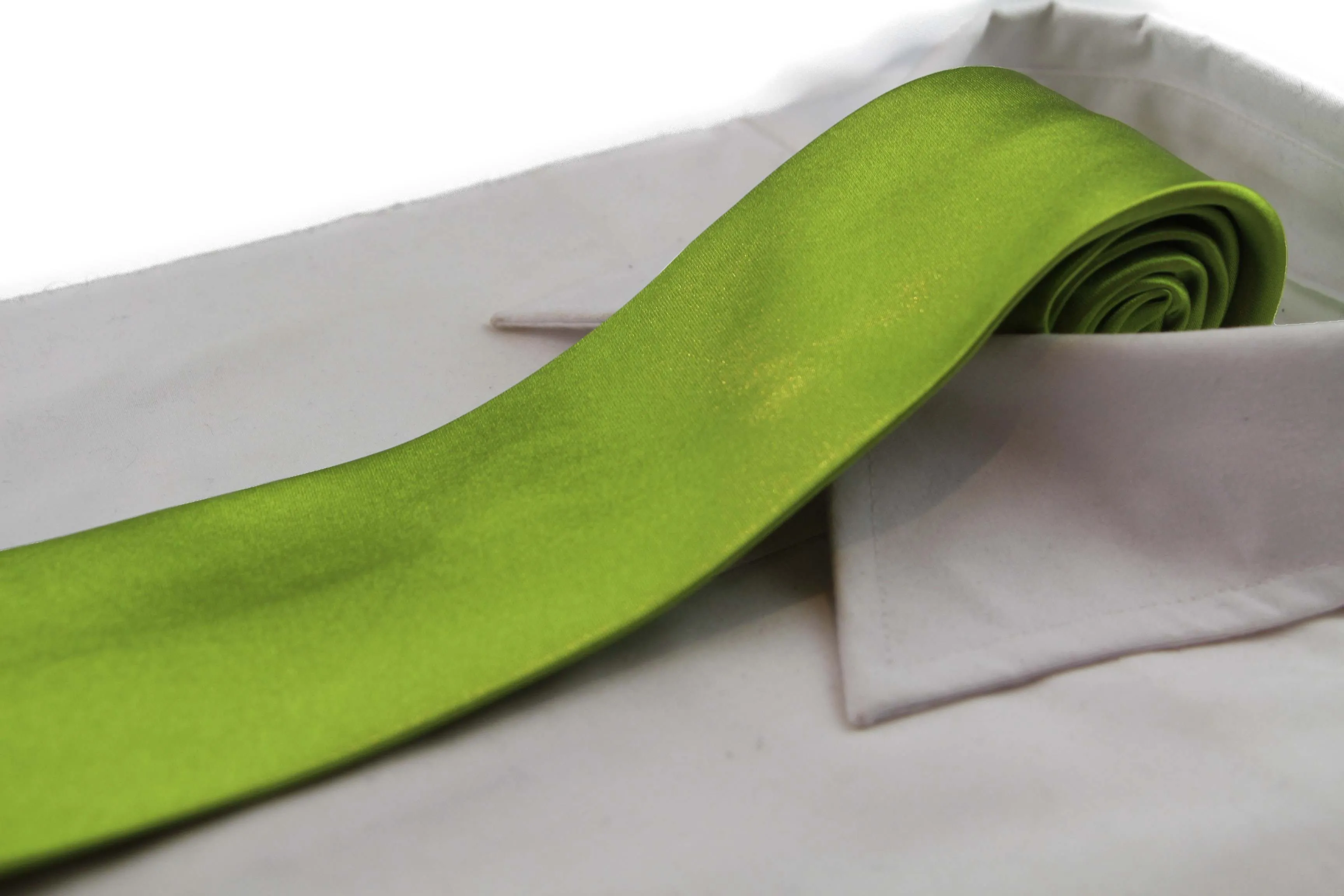 Mens Light Green 8cm Plain Neck Tie