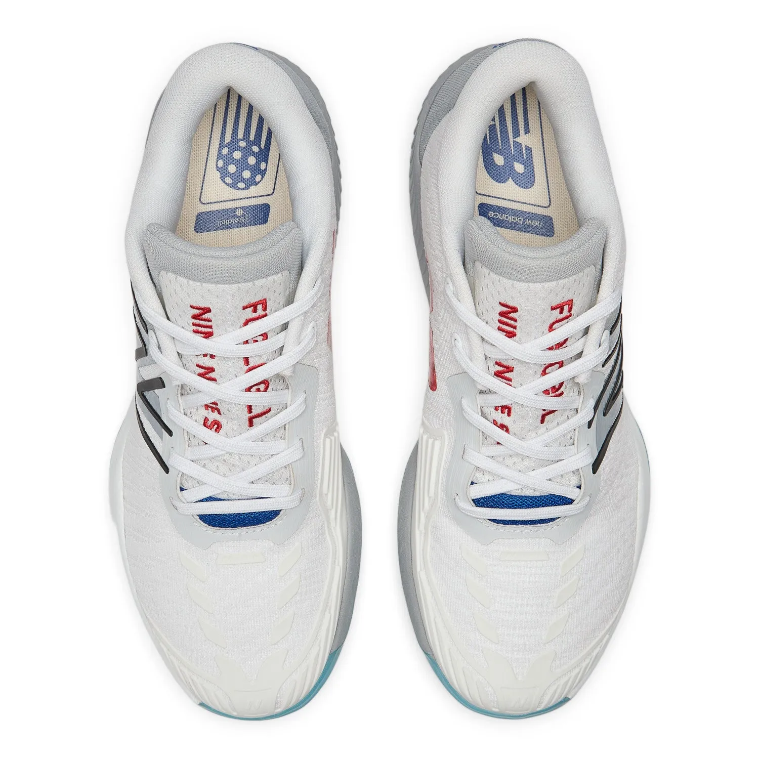 Men's New Balance FuelCell 996v5 Pickleball Color: White with Grey & Team Royal