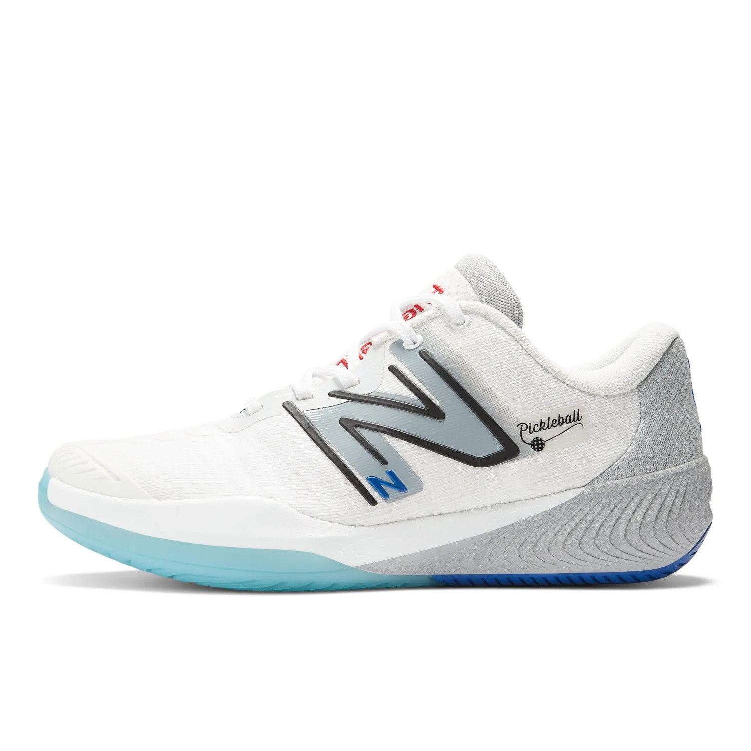 Men's New Balance FuelCell 996v5 Pickleball Color: White with Grey & Team Royal