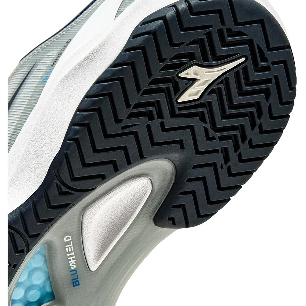 Men`s Speed Blushield Fly 4 AG Tennis Shoes Gray and Pageant Blue