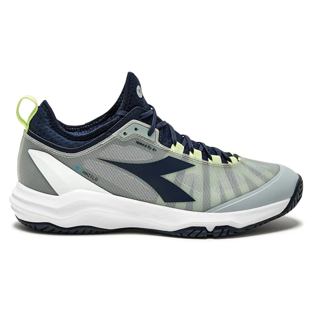 Men`s Speed Blushield Fly 4 AG Tennis Shoes Gray and Pageant Blue