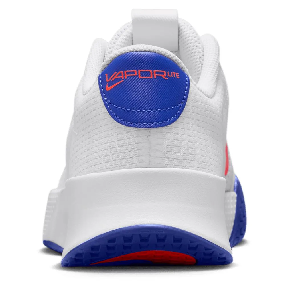 Men`s Vapor Lite 2 Tennis Shoes White and Hyper Crimson