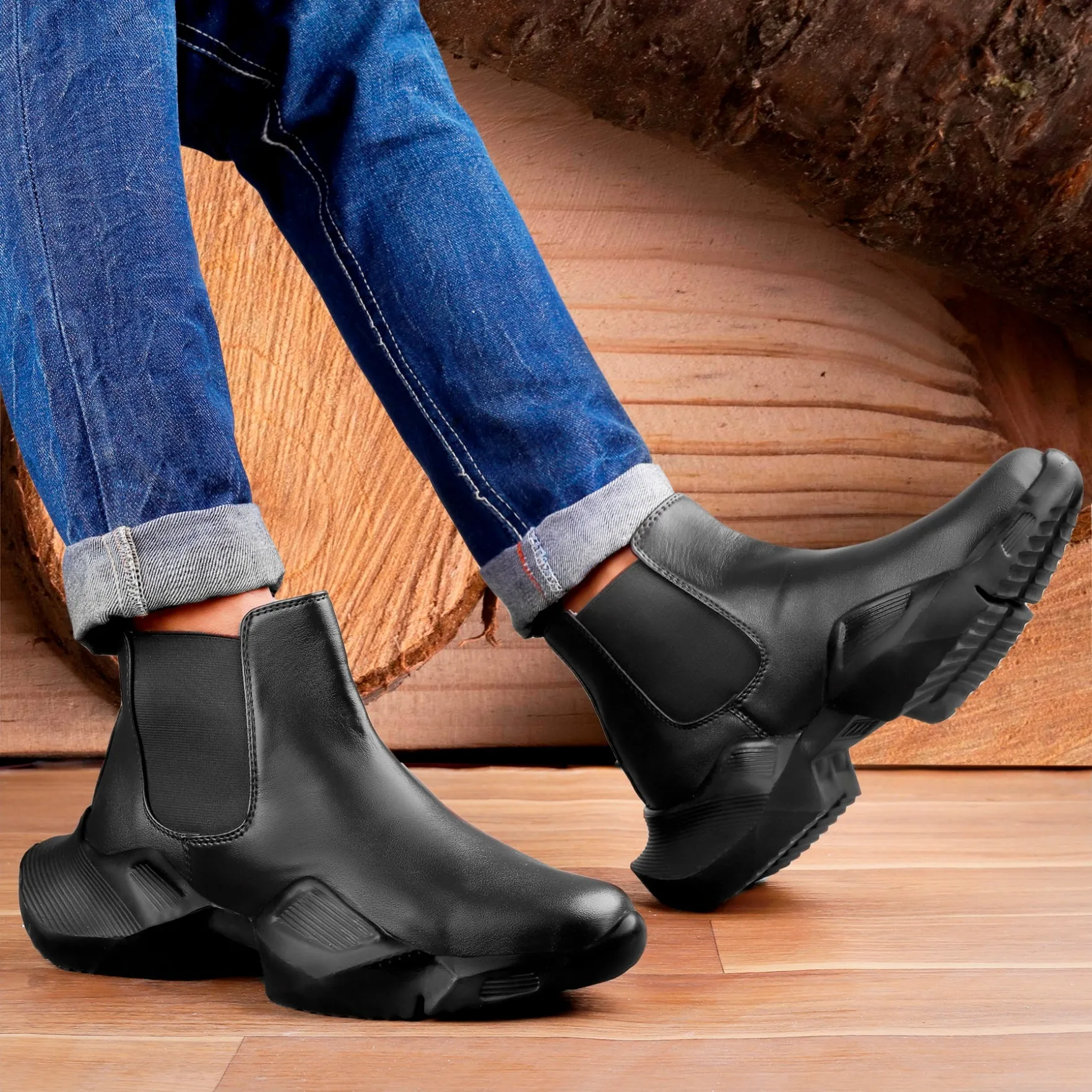 Men's Vegan Leather Casual Boots for All Seasons