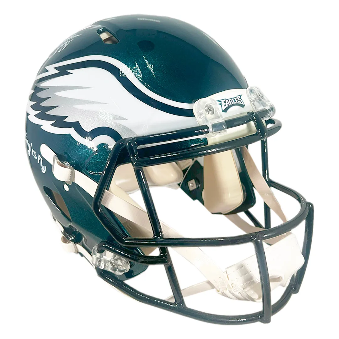 Miles Sanders Signed Fly Eagles Fly Inscription Philadelphia Eagles Authentic Speed Full-Size Football Helmet (JSA)