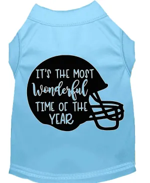 Most Wonderful Time Of The Year (football) Screen Print Dog Shirt Baby Blue Xs