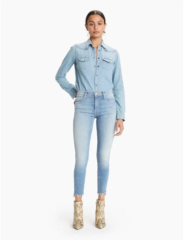 Mother Denim - Stunner Zip Ankle Step Fray Skinny Jeans in Camp Expert