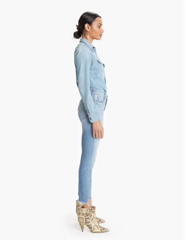 Mother Denim - Stunner Zip Ankle Step Fray Skinny Jeans in Camp Expert