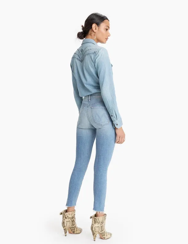 Mother Denim - Stunner Zip Ankle Step Fray Skinny Jeans in Camp Expert