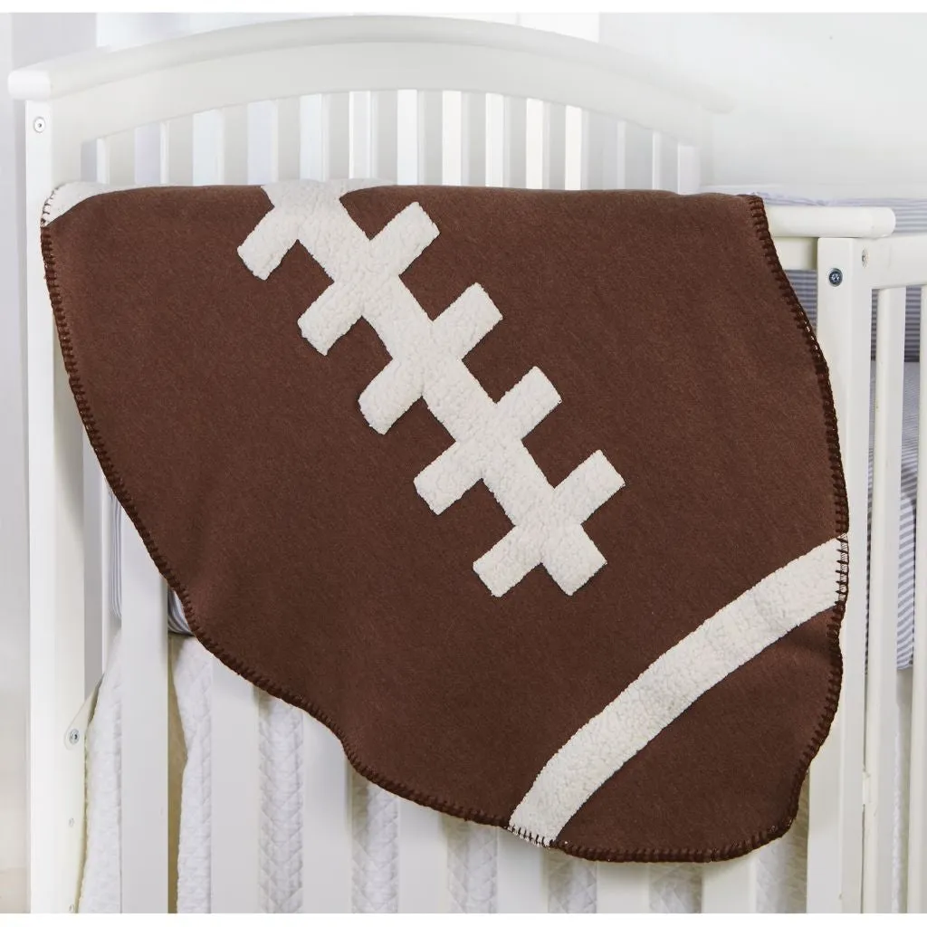 Mud Pie Football Sherpa Baby Blanket