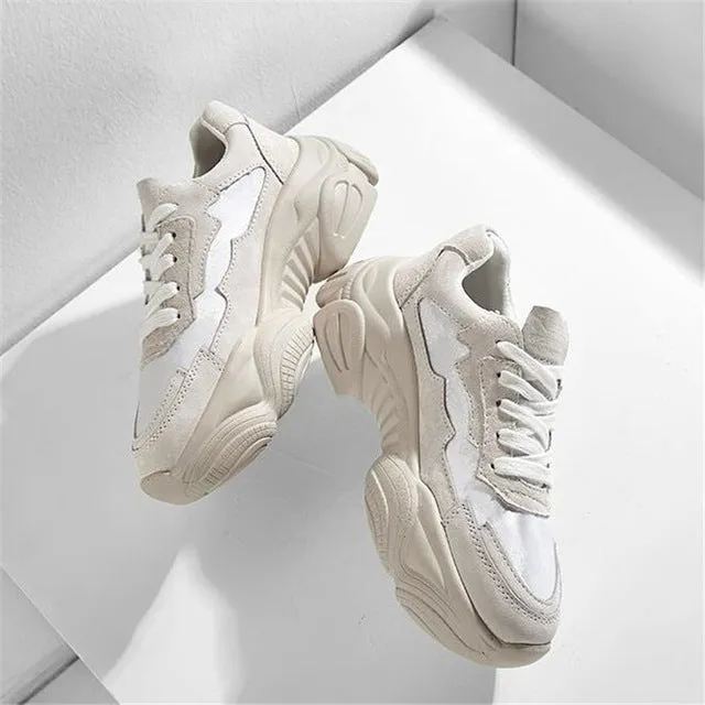 NAUSK 2019 New Women Shoes Spring New Women's Shoes Ulzzang Platform Sports Shoes Female Wisdom Shoes Women Snekaers