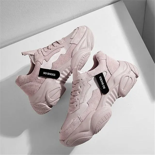 NAUSK 2019 New Women Shoes Spring New Women's Shoes Ulzzang Platform Sports Shoes Female Wisdom Shoes Women Snekaers