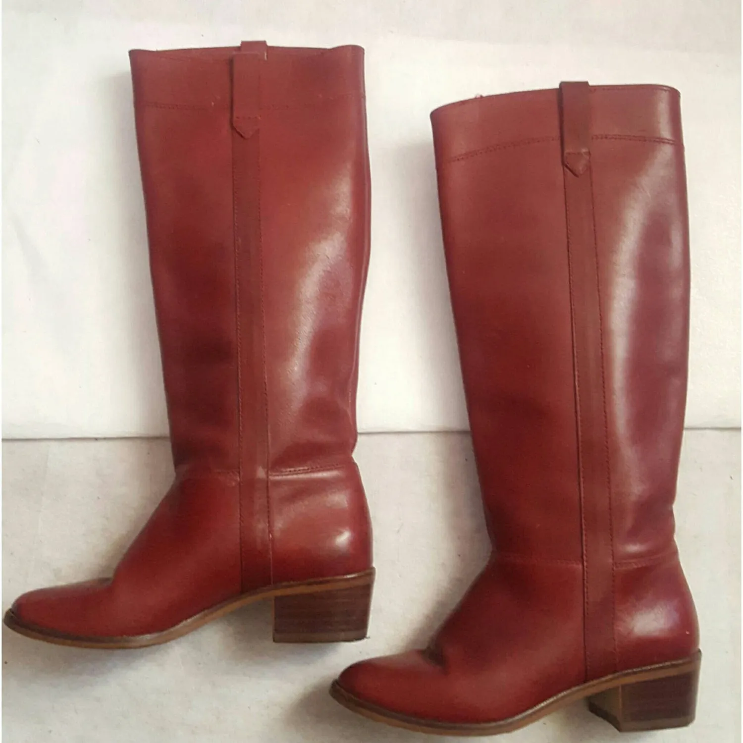 Nine West Brick Red Riding Boots Size 5