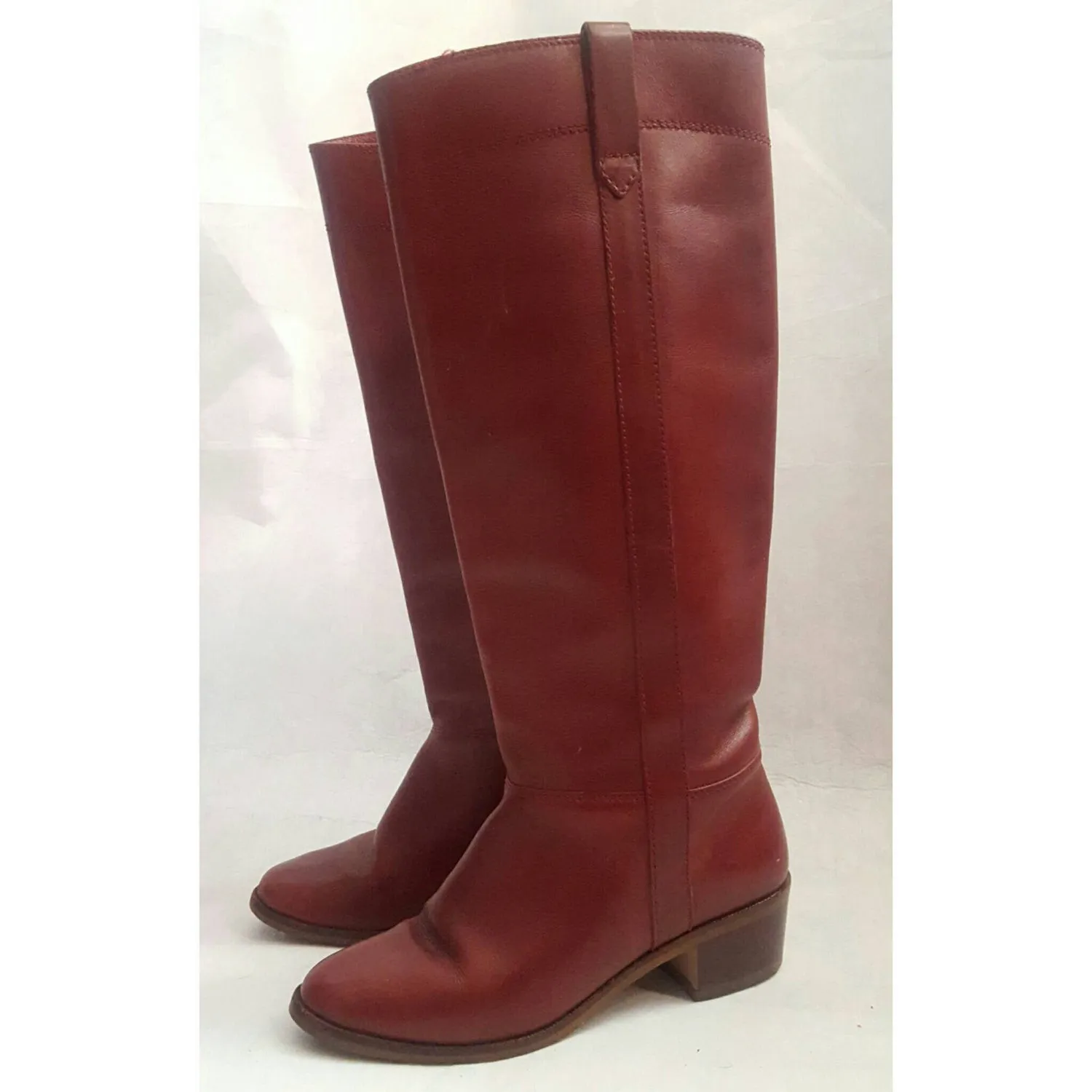 Nine West Brick Red Riding Boots Size 5