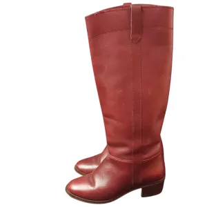 Nine West Brick Red Riding Boots Size 5