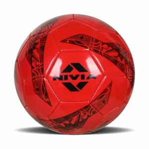 Nivia World Fest Country Colour (England)/Foamed PVC Stitched/32 Panel/Suitable for Grassy Ground/Recommended for Under 12 Years Age Group/Soccer Ball/Size - 5 (Red)