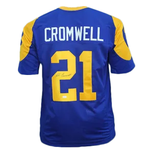 Nolan Cromwell Rams Autographed Football Jersey Royal Blue (JSA)