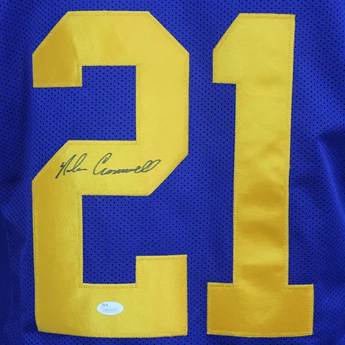 Nolan Cromwell Rams Autographed Football Jersey Royal Blue (JSA)