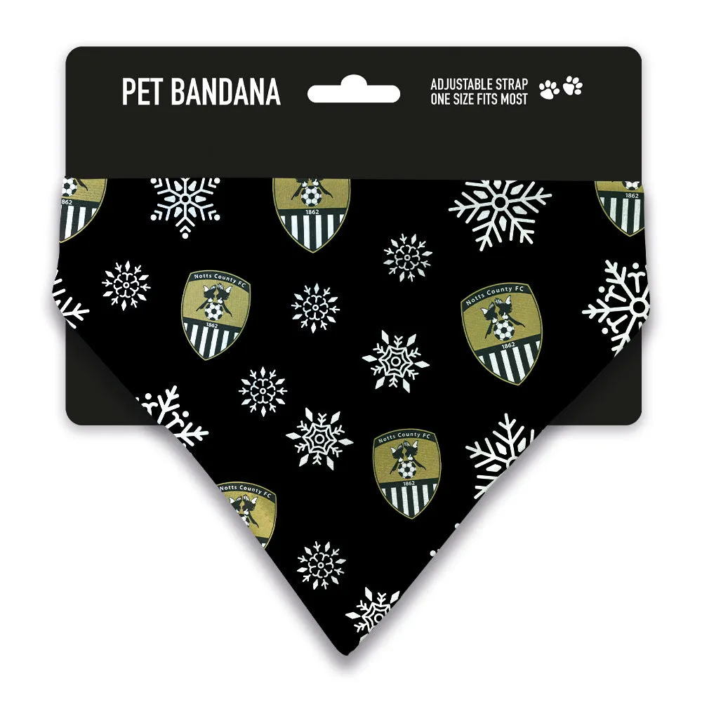 Notts County Christmas Snow Pet Bandana